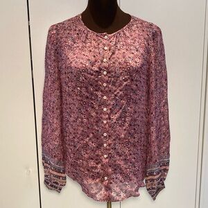 Masscob silk blouse floral M made in Spain